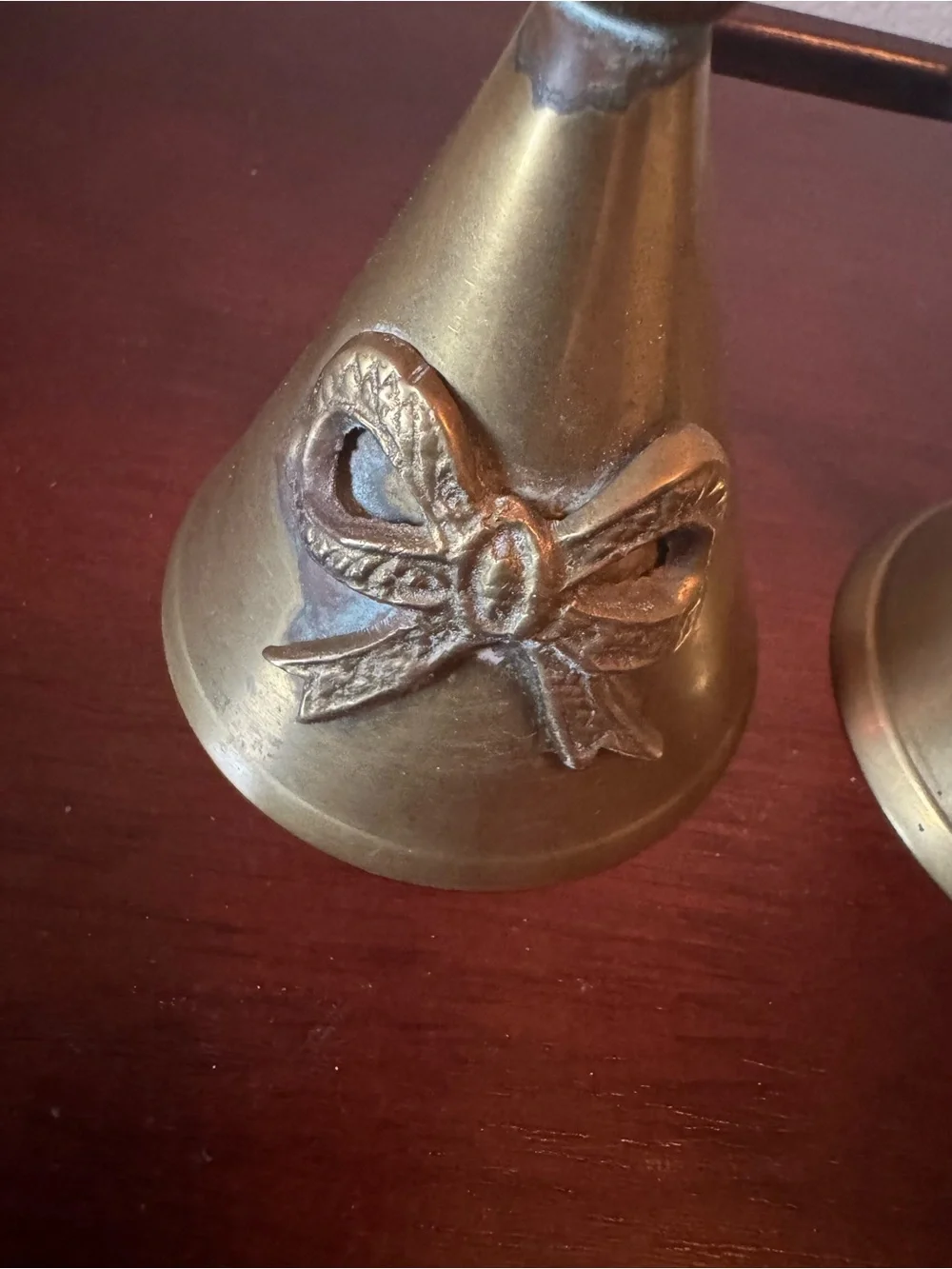 Vintage Brass Bow Candlestick Holders - Set of 2